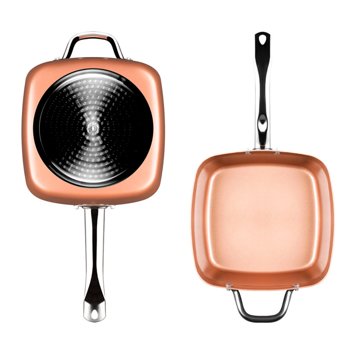 Ensemble de Poêle Multifonctions 5 en 1 Copper Coppans InnovaGoods 4 Pièces