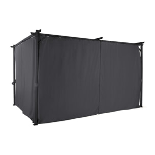 Pergola Marina 3x4m toit rétractable + 4 rideaux