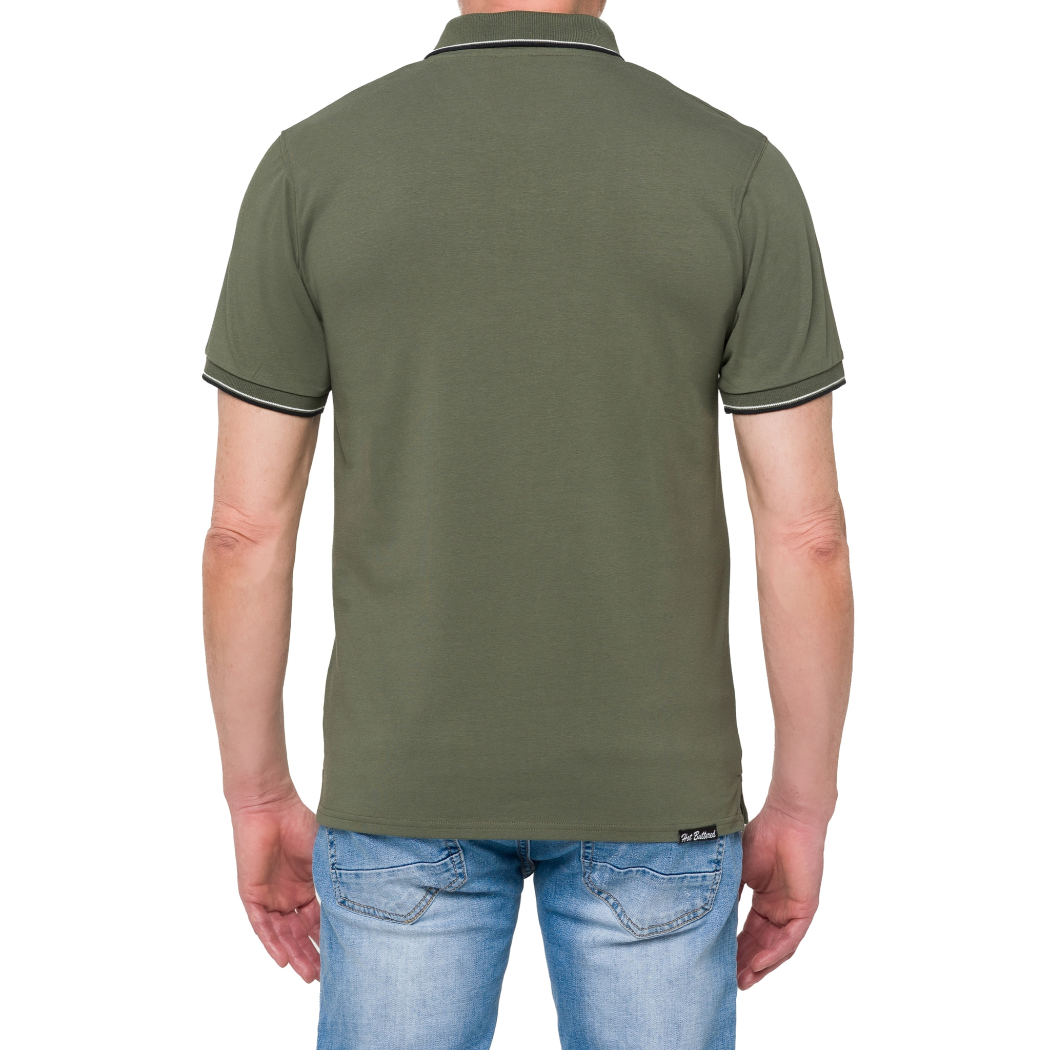 Polo con righine Hot Buttered Amak verde.