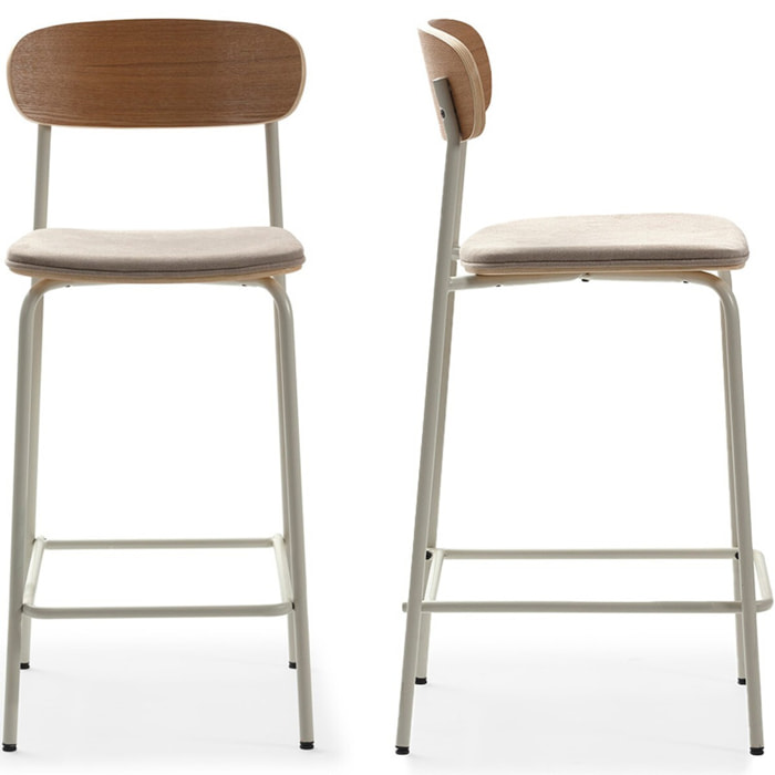 Lot de 2 tabourets de bar en tissu - SVALA