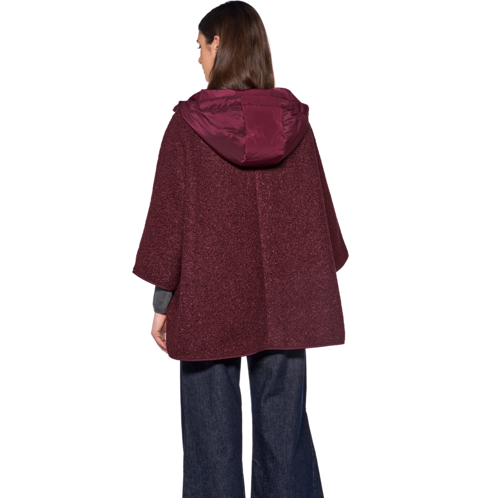 Chaqueta Mujer de la marca GEOX  modelo W SWEATER CURLY CAPE BURDEOS