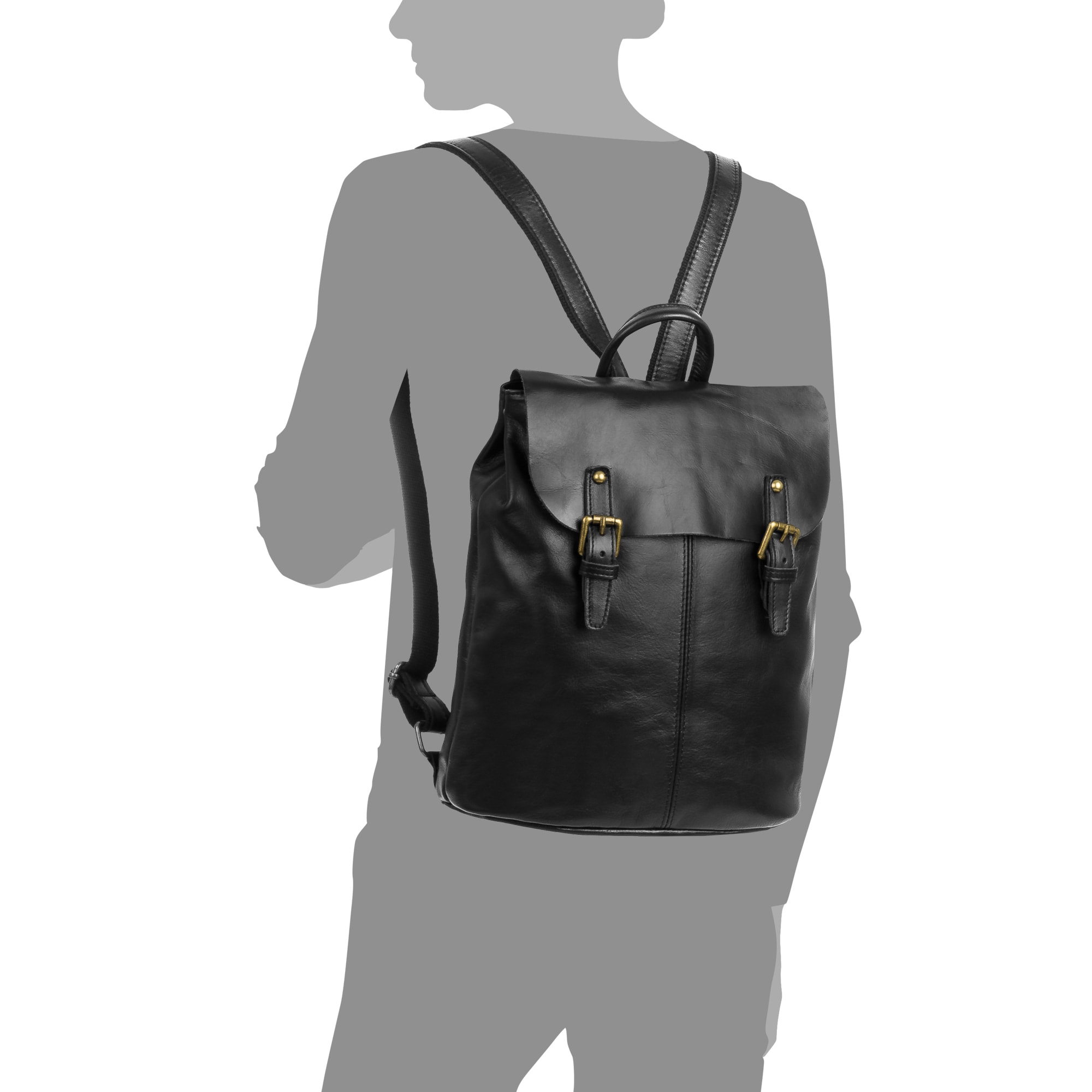 Asia Bolso mochila Mujer.Piel auténtica Dollaro