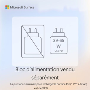 PC Hybride MICROSOFT Surface Pro 11 XPlus 16/512 sans alim G