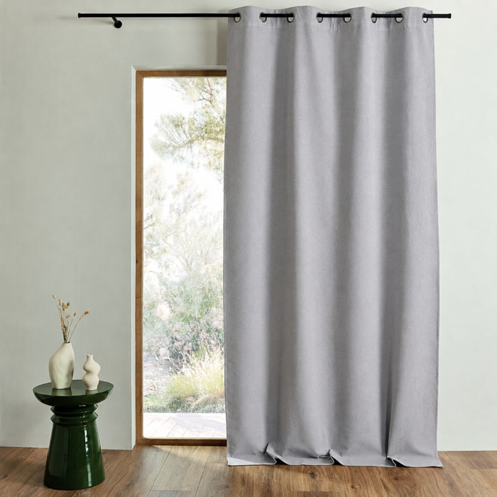 Rideau 100% occultant thermique phonique chiné - Gris clair