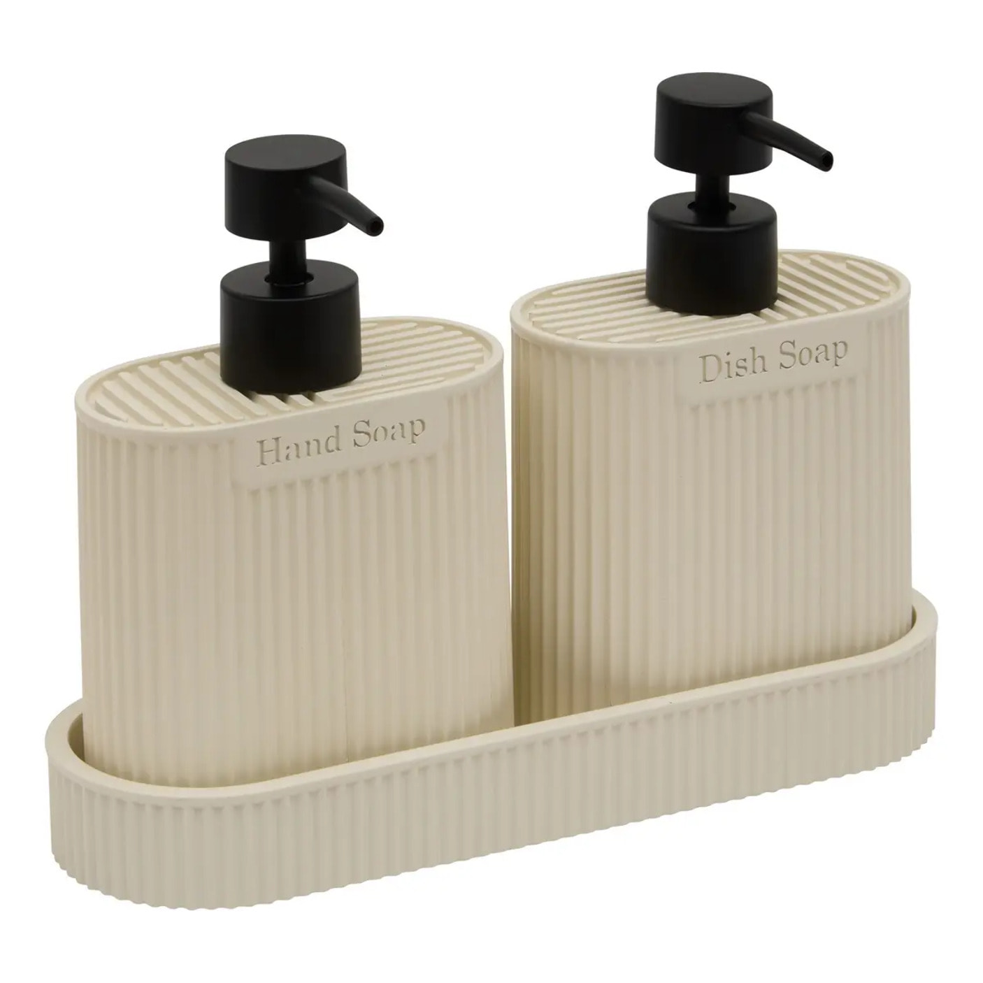 Distributeur de savon Terra ovale 375ml beige