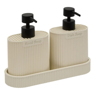 Distributeur de savon Terra ovale 375ml beige