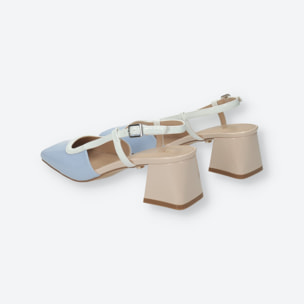 Décolleté sling back Donna Tata Italia Blu