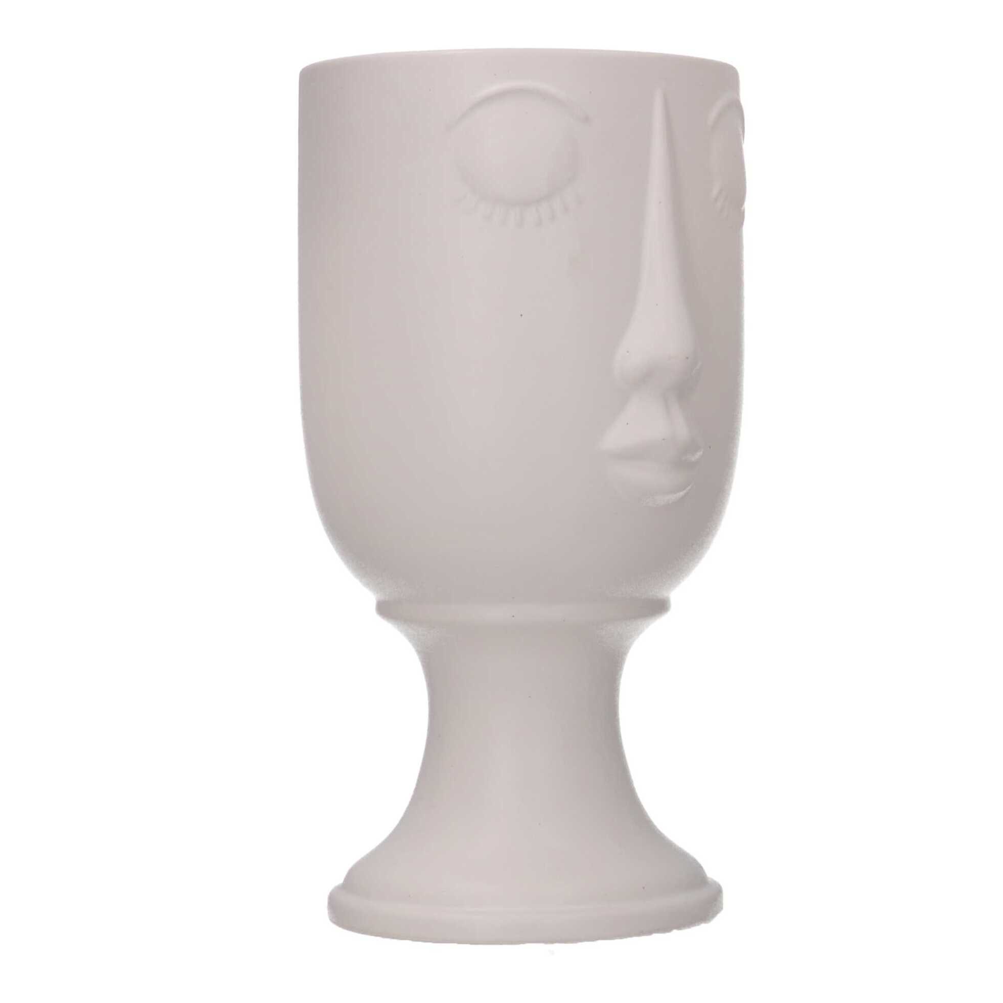 Portavaso in ceramica viso bianco cm14,2x12,8h25,3