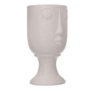 Portavaso in ceramica viso bianco cm14,2x12,8h25,3