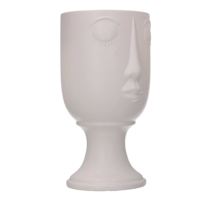 Portavaso in ceramica viso bianco cm14,2x12,8h25,3