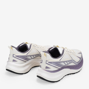 Zapatillas deportivas beige y lila con cordones