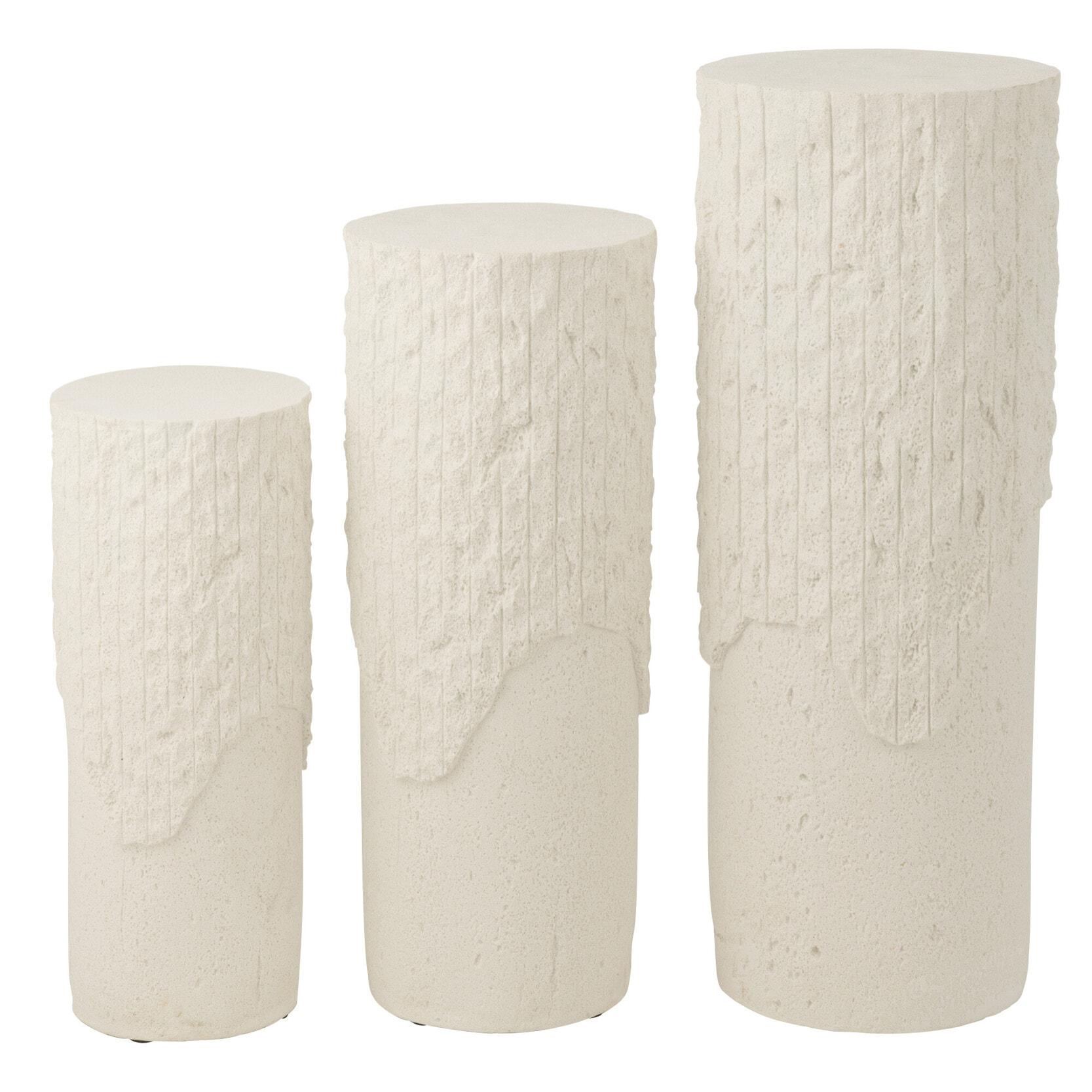 J-Line socle Rocky Relief - polyrésine - blanc - medium