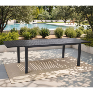 Ensemble table et chaises de jardin  - gris et vert olive - GUETHAROS