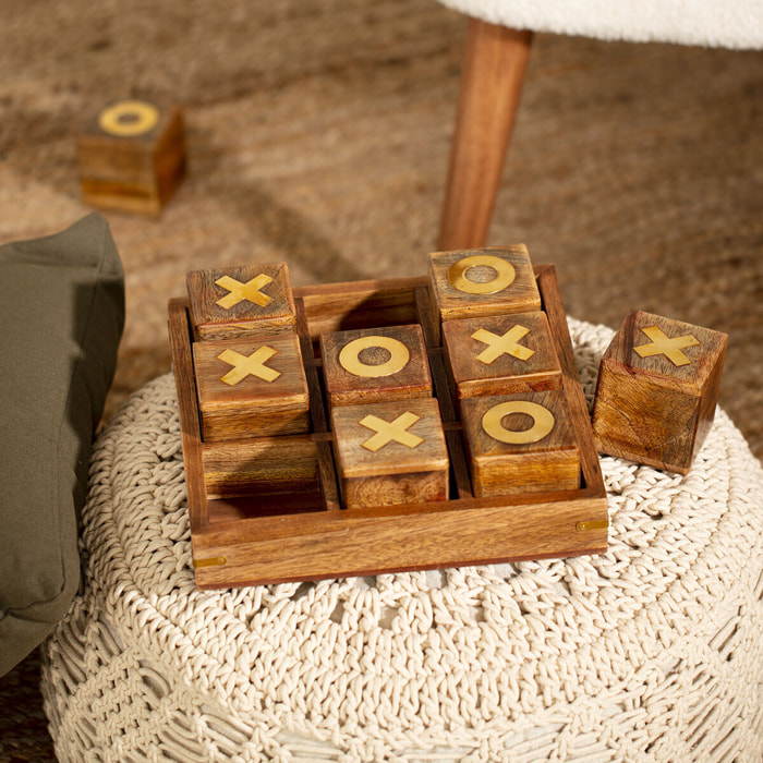 Jeu de morpion Oscar 23x23cm manguier