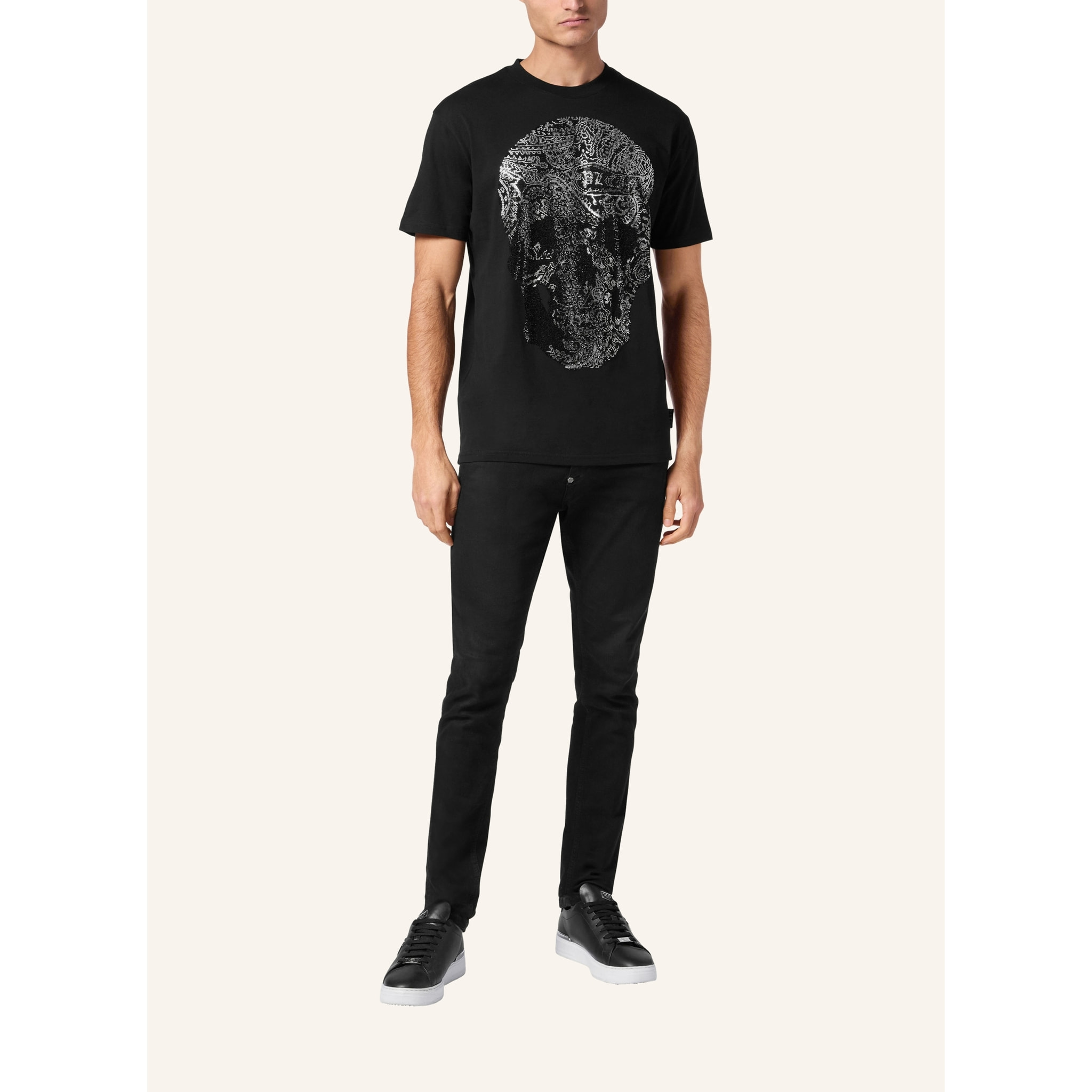 PHILIPP PLEIN Camiseta de cuello redondo y manga corta SKULL