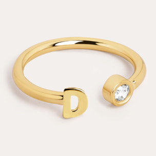 Anelli Personalized Letter Spark Argento Placcato Oro