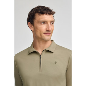Polo verde chiaro Esko con cerniera e con monogramma ricamato