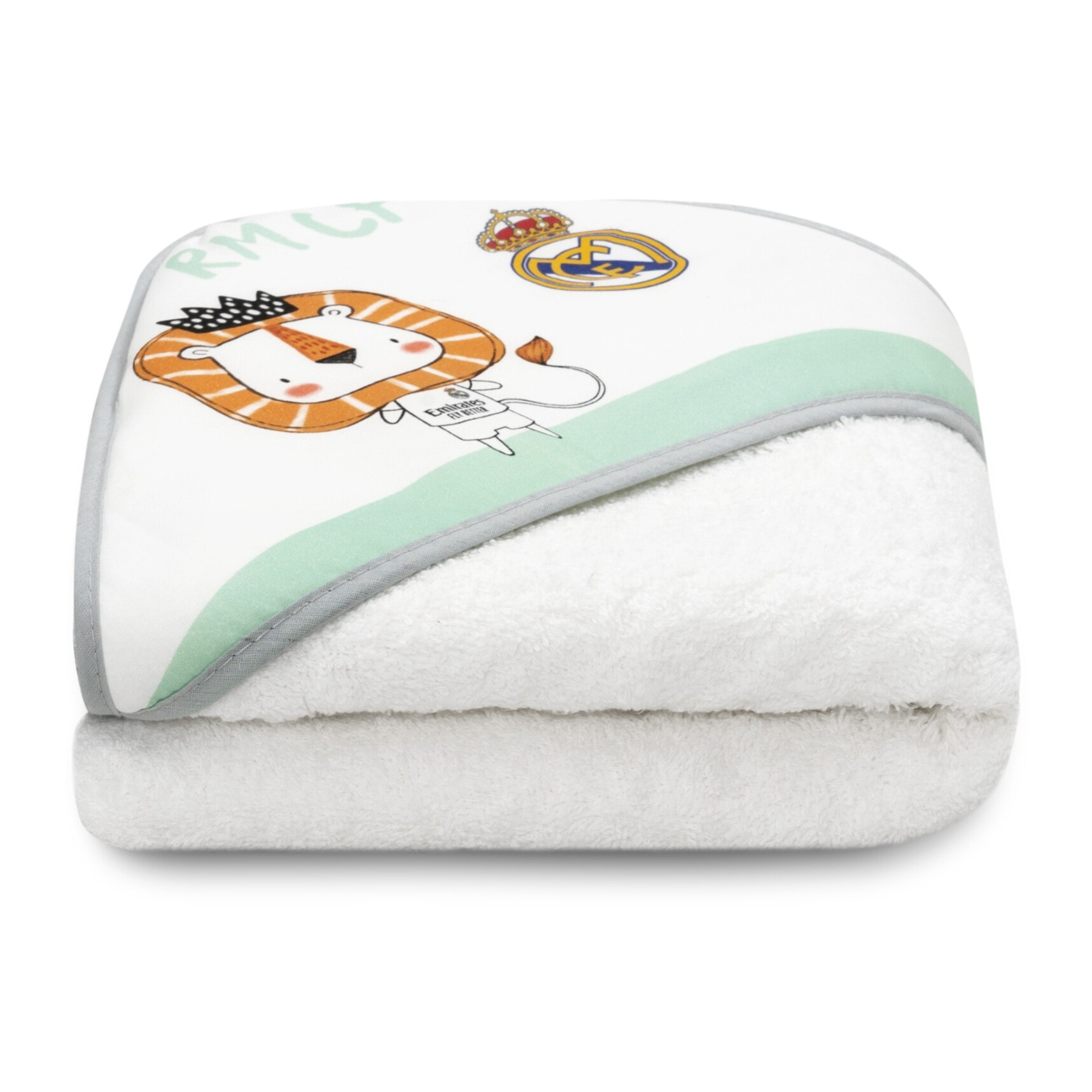 Capa de Baño 1X1 Real Madrid Leon Escudo Bco/Gris