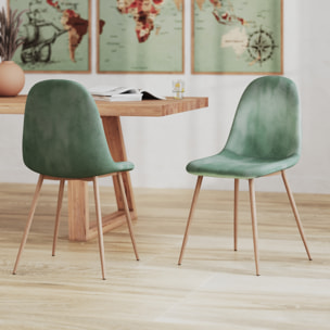 Lot de 2 chaises en velours vert d'eau - Fredrik