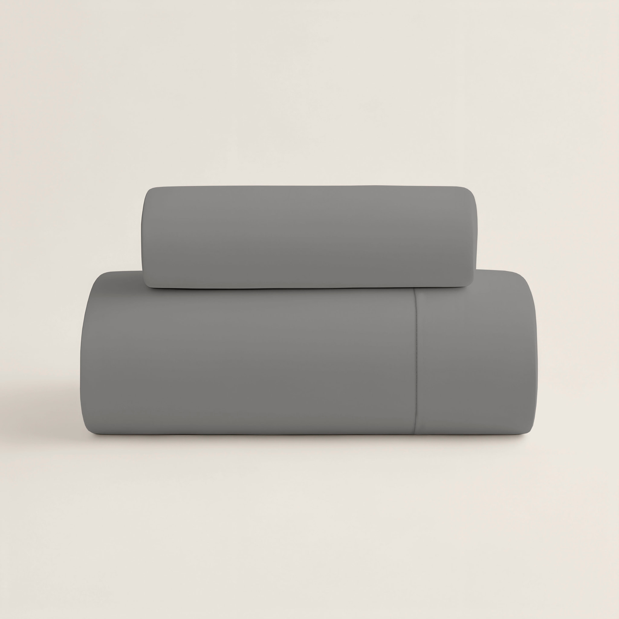 Naturals - Funda Nórdica Lisa - Cierre con botones - 100% Algodón - Incluye 1/2 Fundas de Almohada - Gris