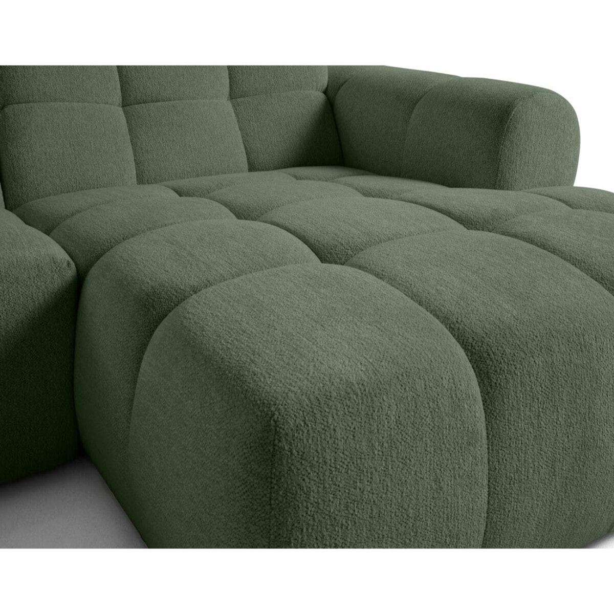 Ray - canapé d'angle droit - 4 places - en tissu texturé - Vert