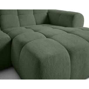 Ray - canapé d'angle droit - 4 places - en tissu texturé - Vert