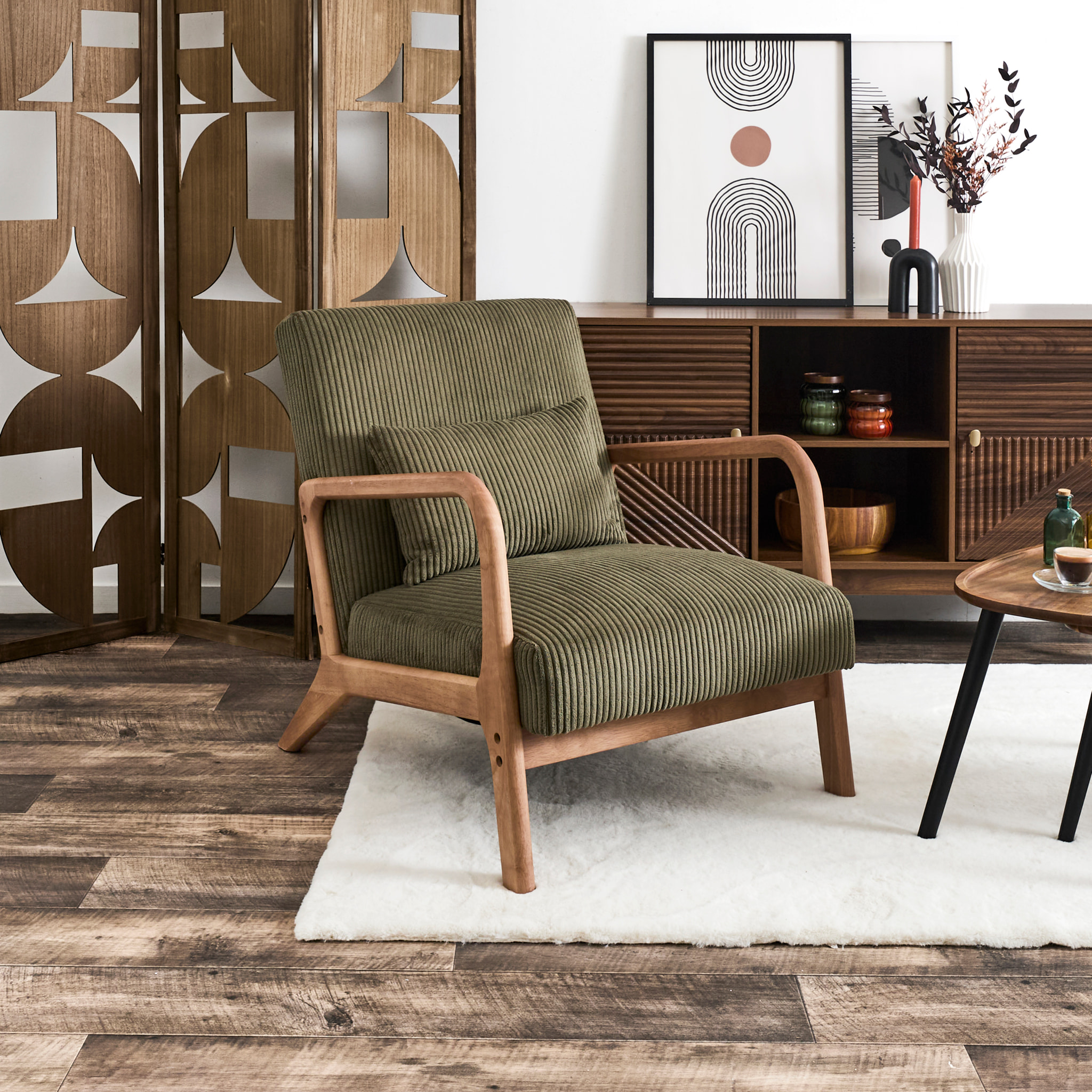 Fauteuil Salon Cotele Scott Vert