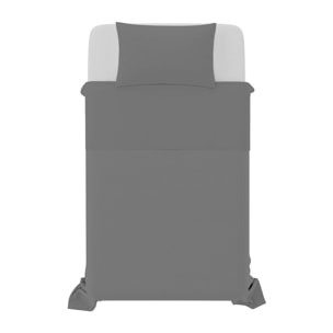 COMPLETO LETTO NATURAL COLOUR MADE IN ITALY COTONE-GRIGIO CHIARO/FUMO PIAZZA E MEZZA