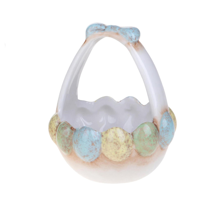 Pezzi 2 - Cestino con uova colorate - Colore Multicolore - 26,6xH12,8x10,3cm - Bianchi Dino