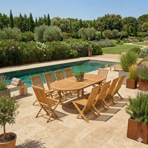 ADAGNA Table ovale + 10 chaises