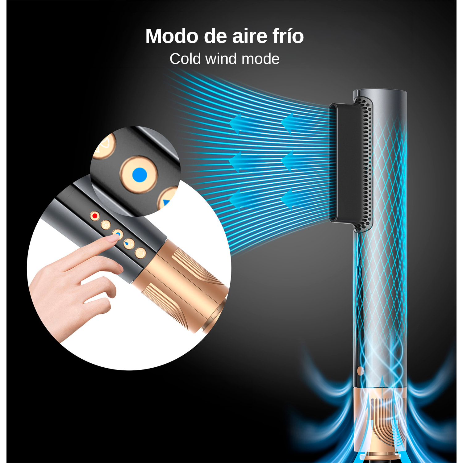 Plancha de pelo 052. 3 en 1 con iones negativos permite alisar, secar y peinar. 4 temperaturas, 2 velocidades y 2 modos de uso.