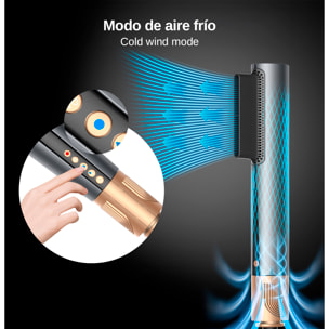 Plancha de pelo 052. 3 en 1 con iones negativos permite alisar, secar y peinar. 4 temperaturas, 2 velocidades y 2 modos de uso.