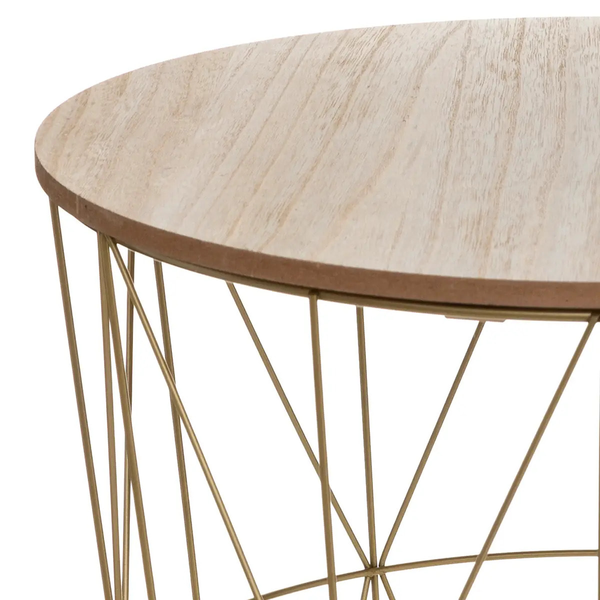 Table d'appoint "Kumi" doré D40cm