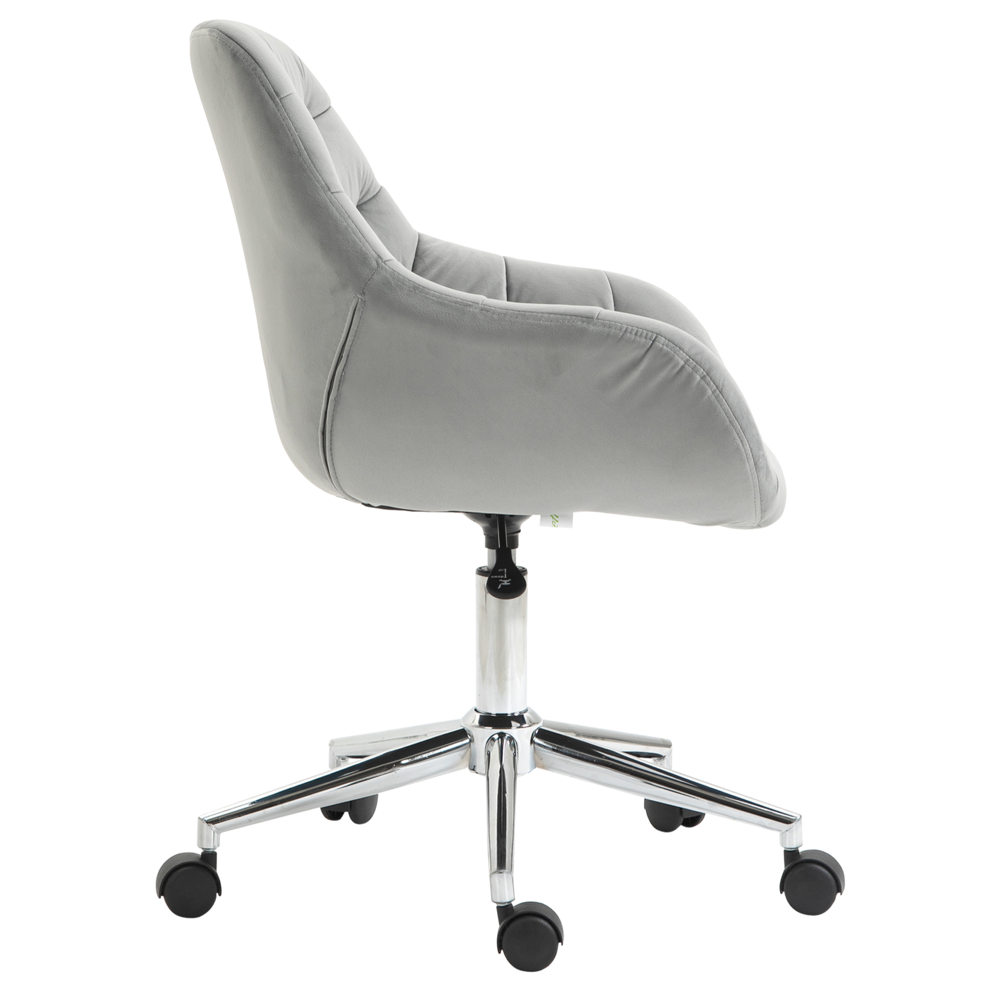 Vinsetto Chaise de bureau design Chesterfield effet capitonné hauteur réglable pivotant 360° piètement chromé velours gris