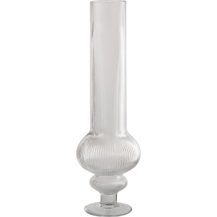 J-Line Vase Ada Cotelé - verre - transparent - large