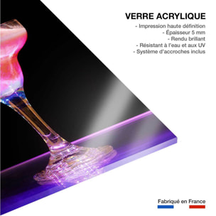 Tableau decoration cuisine cocktail rose Tableau plexiglas