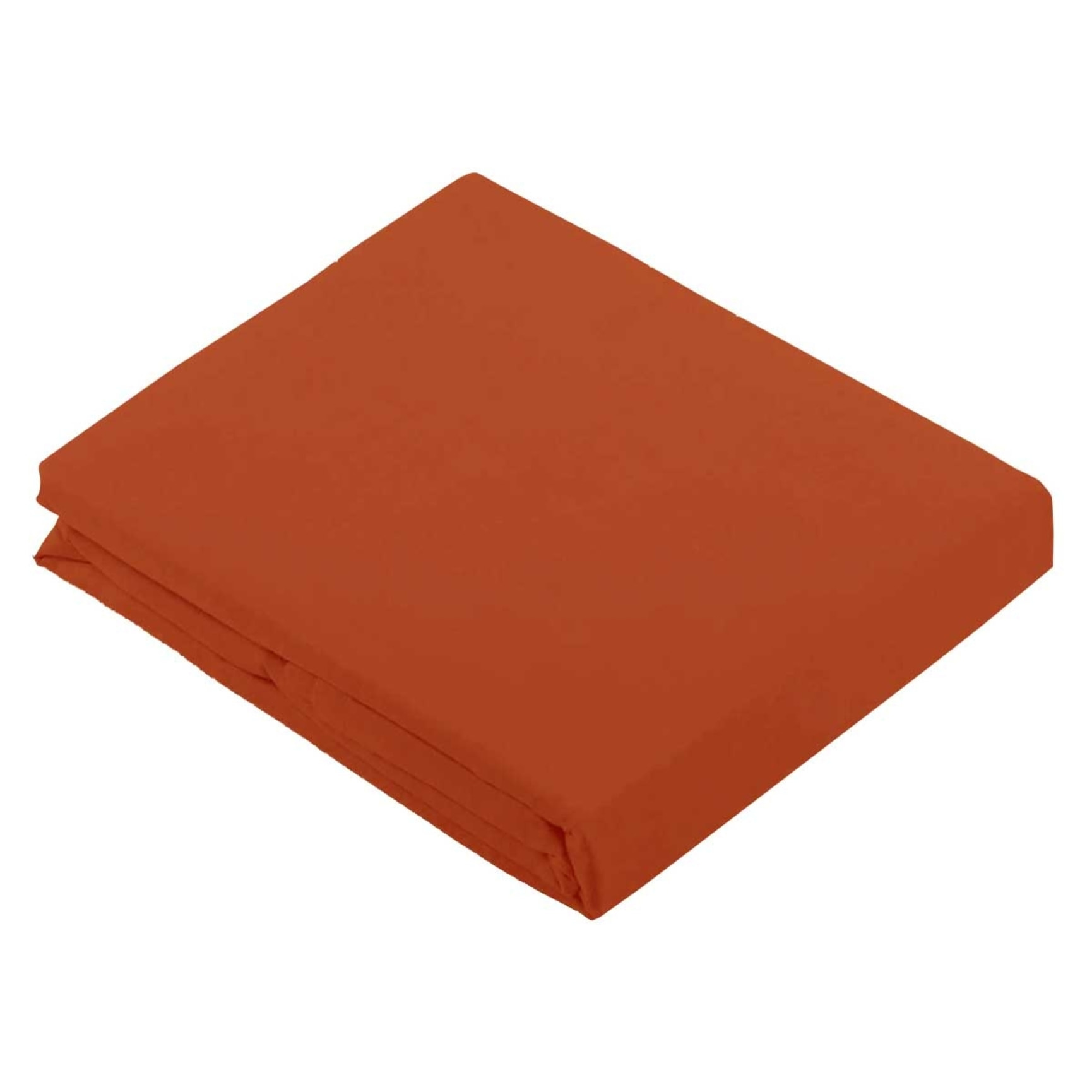 Drap Plat Uni en 100 % Coton - Orange corail