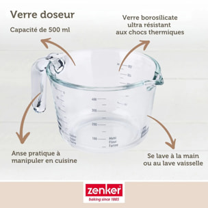 Verre mesureur en verre 500 ml Zenker