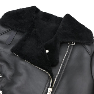 Chiodo in Montone Shearling nero versione oversize