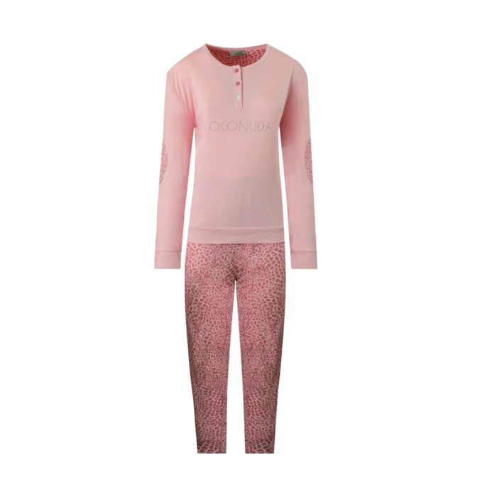 Pigiama Donna lungo in Caldo Cotone Coconuda, Art.CCPGD36F Rosa