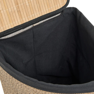 Panier à linge d'angle en bambou 48L