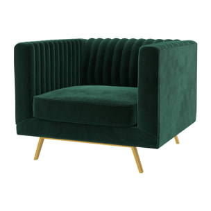 Fauteuil Gatsby en velours vert foncé