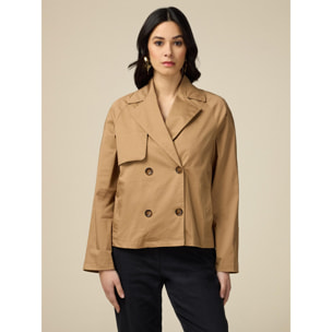 Oltre - Trench corto doppiopetto in cotone - Beige