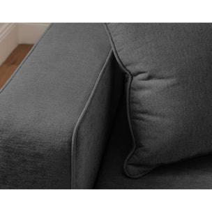 Topaze - canapé d'angle réversible - 4 places - convertible avec coffre - en tissu - Gris foncé