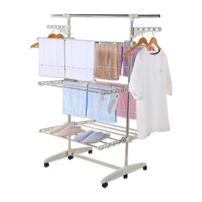 Séchoir multifonctions 20m d'étendage blanc Herzberg HG5015-WT