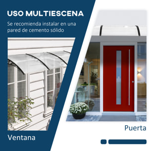 Tejadillo de Protección contra Sol y Lluvia para Puertas Ventanas Marquesina de Techo Diseño Moderno Aleación de Aluminio Duradero 90x295x23,5 cm Transparente