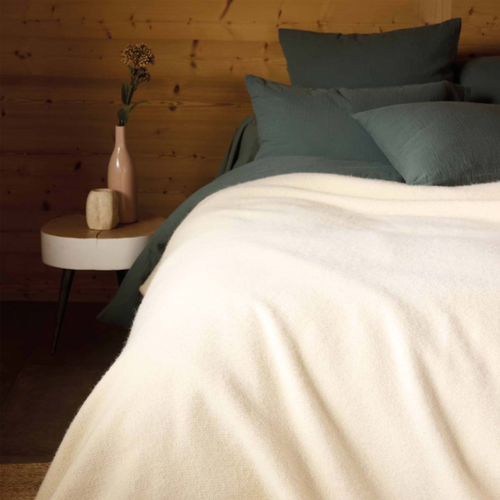 Couverture laine véritable - Naturel