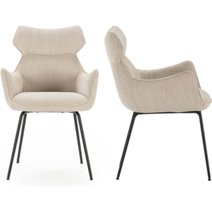 Lot de 2 fauteuils de table en tissu - ICONIC