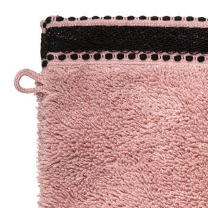 Lot de 2 gants de toilette "Joia" - coton 550 gr/m² - rose 15x21 cm