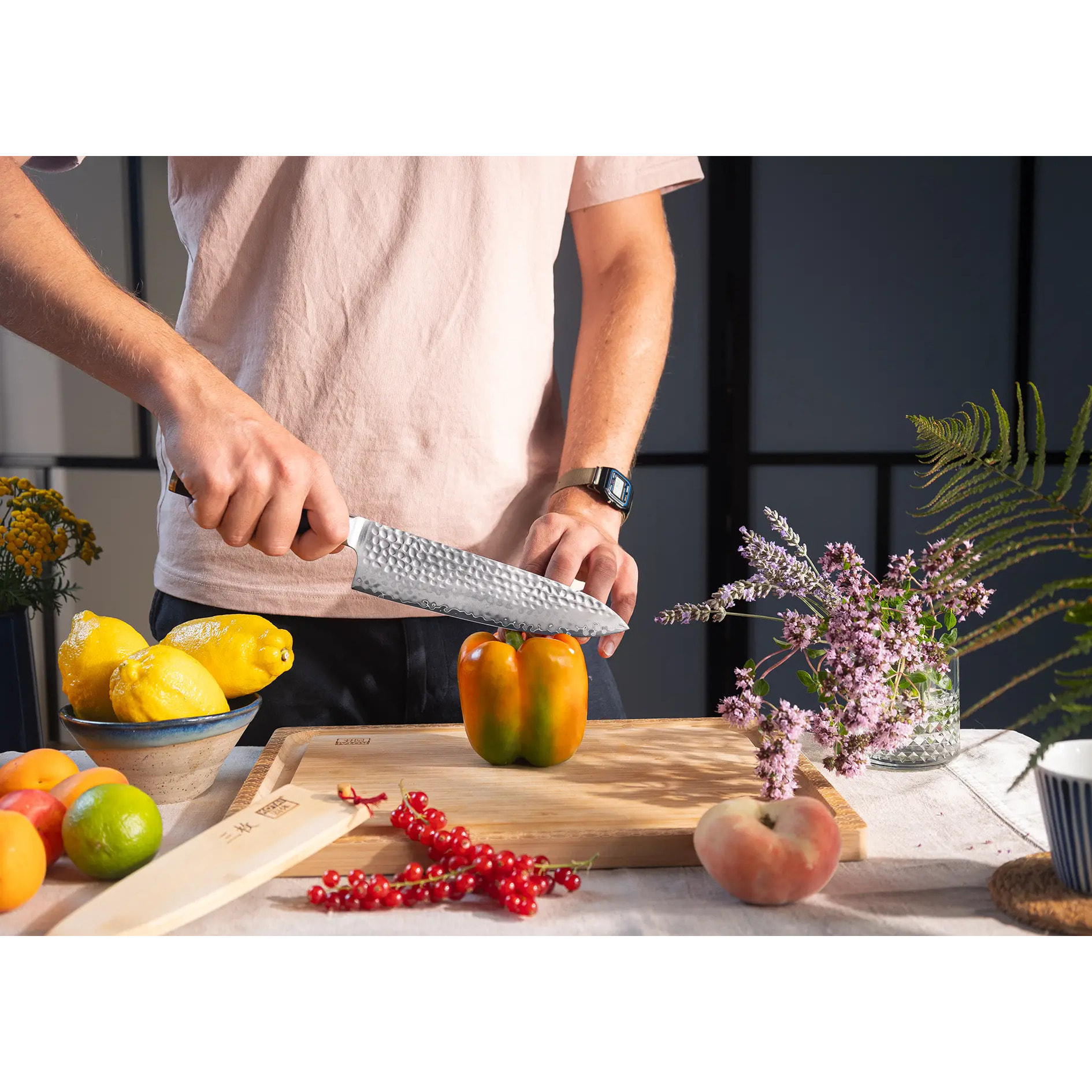 Couteau de Chef Gyuto | Lame 200 mm | Acier Inoxydable Japonais San-Mai